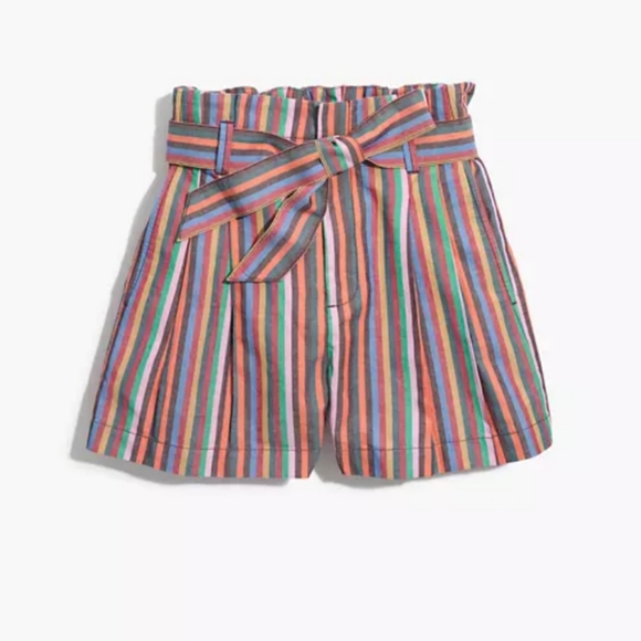 Madewell Paperbag Shorts in Rainbow Stripe - Picture 7 of 15